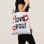 Red Paint Splatter Hearts, ik hou van je Tote Bag (Dichtbij)