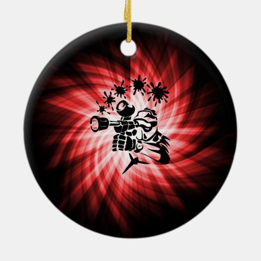 Red Paintball Keramisch Ornament (Achterkant)