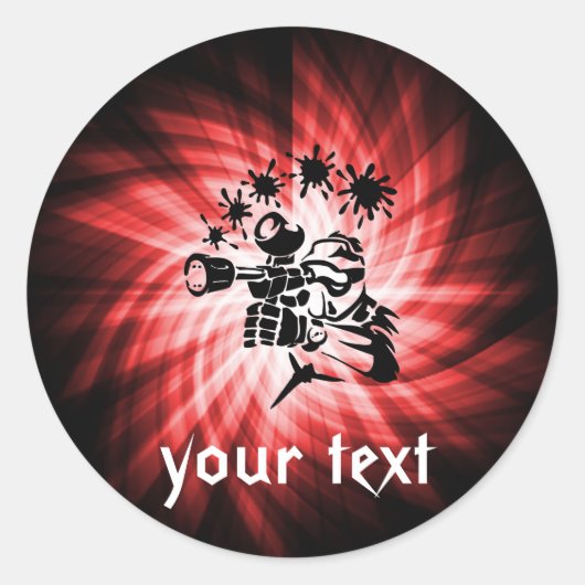 Red Paintball Ronde Sticker (Voorkant)