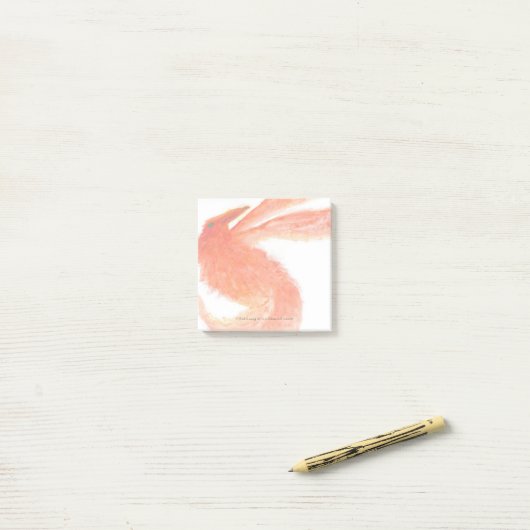 Red Painted Mythical Bird Post-It Notes (Op bureau)