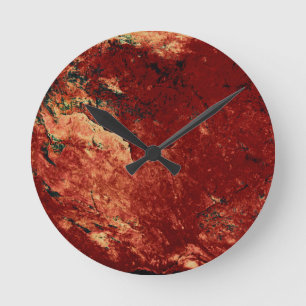 Red Painted Rock Ronde Klok