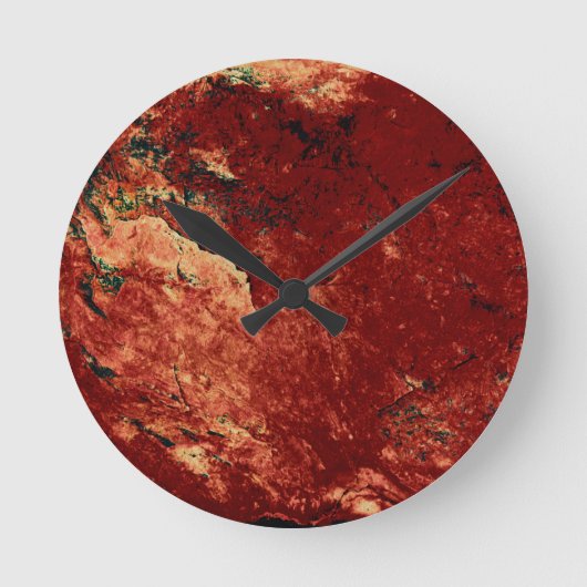 Red Painted Rock Ronde Klok (Voorkant)