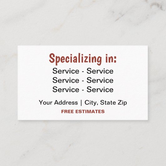 Red Painting Service dubbelzijdig Visitekaartje (Achterkant)