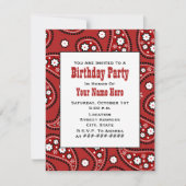 Red Paisley Bandana geïnspireerd op uitnodiging (Voorkant)