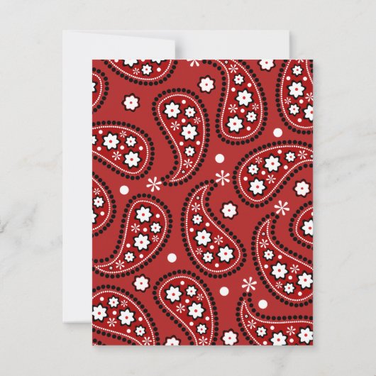Red Paisley Bandana geïnspireerd op uitnodiging (Achterkant)