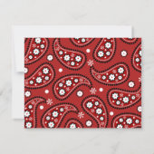 Red Paisley Bandana Kinder Cowboy Birthday Invite Kaart (Achterkant)
