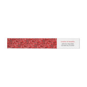 Red Paisley Bandana Print Wraparound Address Label (Individueel)
