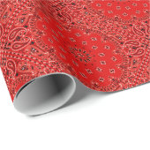 Red Paisley Bandana Scarf Fabric Print Cadeaupapier (Rol Hoek)