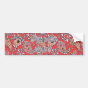 Red Paisley Bumpersticker