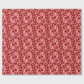 Red Paisley Cadeaupapier (Vlak)