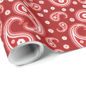 Red Paisley Cadeaupapier (Rol Hoek)