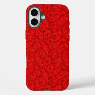 Red Paisley iPhone 16 Plus Hoesje