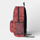 Red Paisley Damask Designer Floral Classic Bedrukte Rugzak (Rechts)