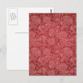 Red Paisley Damask Designer Floral Classic Briefkaart (Voorkant / Achterkant)