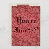 Red Paisley Damask Designer Floral Classic Kaart (Voorkant / Achterkant)