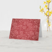 Red Paisley Damask Designer Floral Classic Kaart (Gele Bloem)
