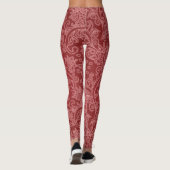 Red Paisley Damask Designer Floral Classic Leggings (Achterkant)