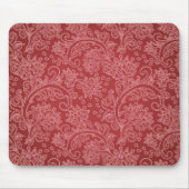 Red Paisley Damask Designer Floral Classic Muismat (Voorkant)