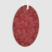Red Paisley Damask Designer Floral Classic Ornament (voorkant)