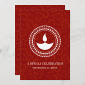 Red Paisley Diwali Kaart (Voorkant / Achterkant)