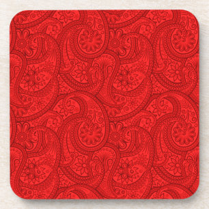 Red Paisley Drankjes Onderzetter