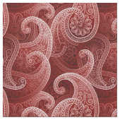 Red Paisley Exotic Pattern Stof (Close Up)