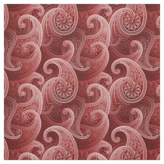 Red Paisley Exotic Pattern Stof (Swatch)
