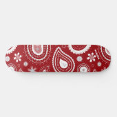 Red Paisley Floral Aangepaste Aangepaste Naam Persoonlijk Skateboard (Horizontaal)