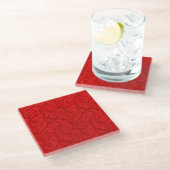 Red Paisley Glazen Onderzetter (Schuin)