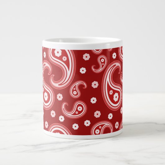 Red Paisley Grote Koffiekop (Voorkant)