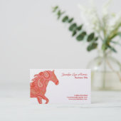 Red Paisley Horse Visitekaartje (Staand voorkant)