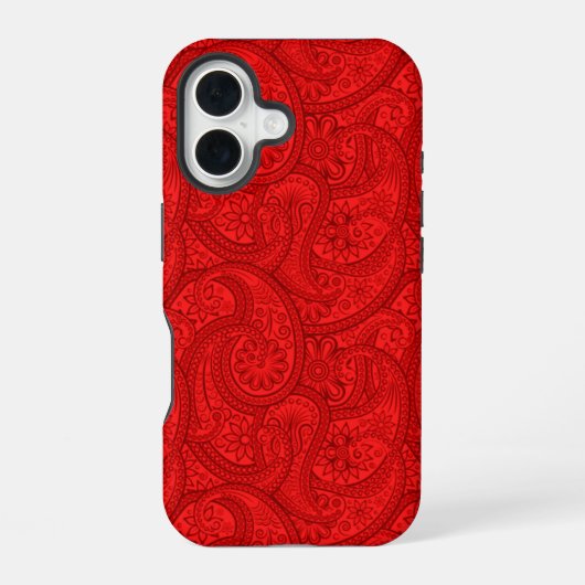 Red Paisley iPhone 16 Hoesje (Achterkant)