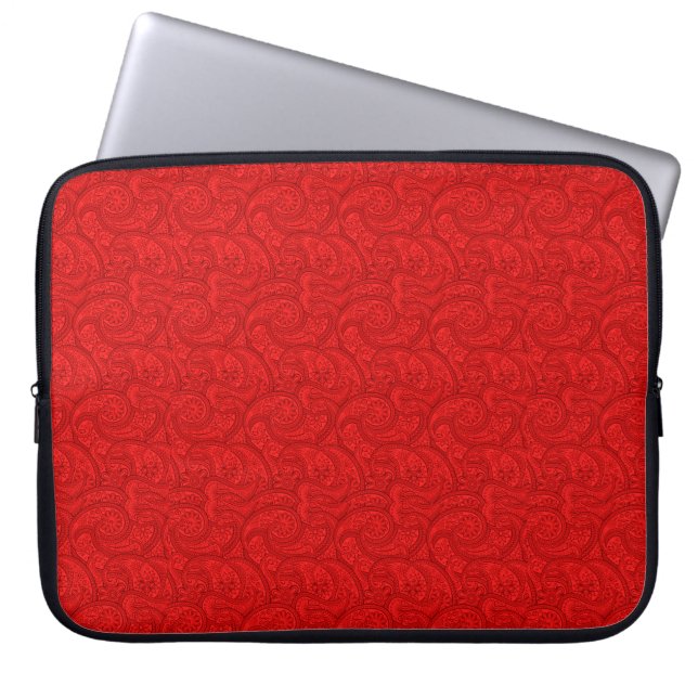 Red Paisley Laptop Sleeve (Voorkant)