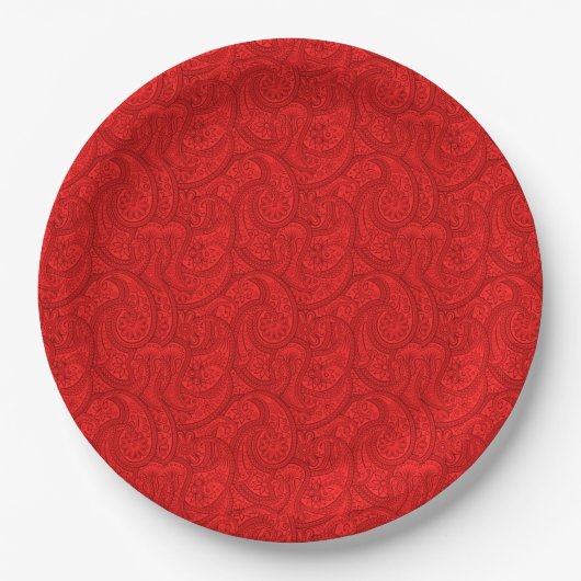 Red Paisley Papieren Bordje (Voorkant)