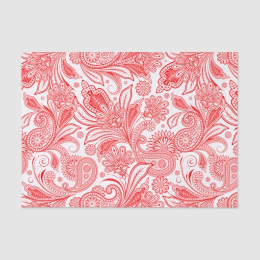 Red Paisley Pattern Tissuepapier (Voorkant)