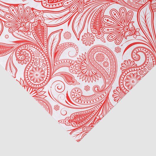 Red Paisley Pattern Tissuepapier (Detail)