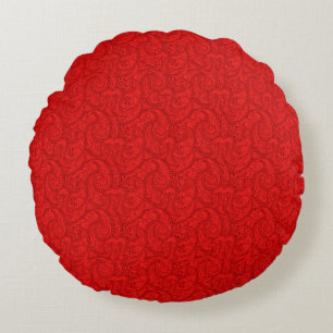 Red Paisley Rond Kussen
