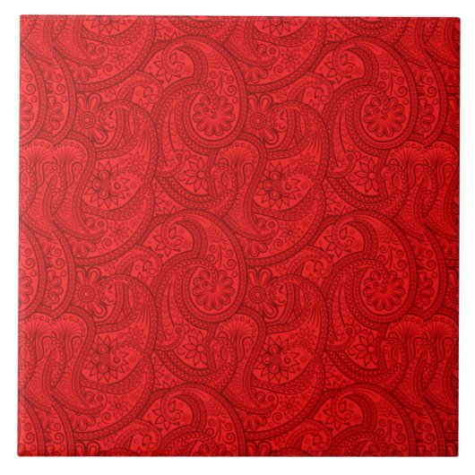 Red Paisley Tegeltje (Voorkant)