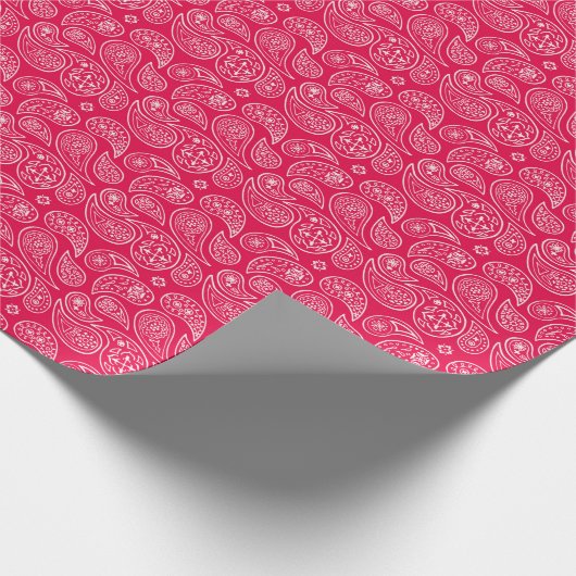 Red Paisleys Cadeaupapier (Hoek)