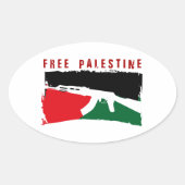 Red Palestina Ovale Sticker (Voorkant)