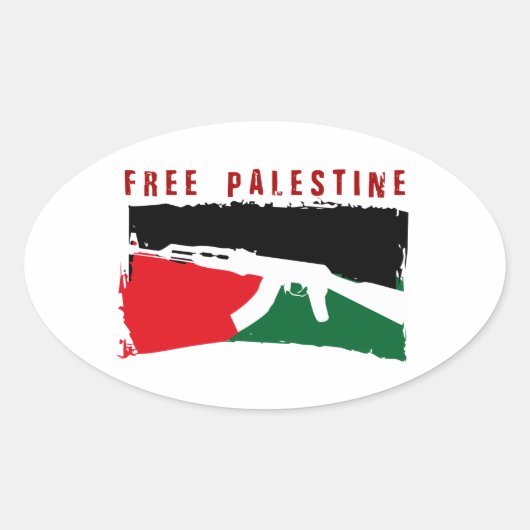 Red Palestina Ovale Sticker (Voorkant)