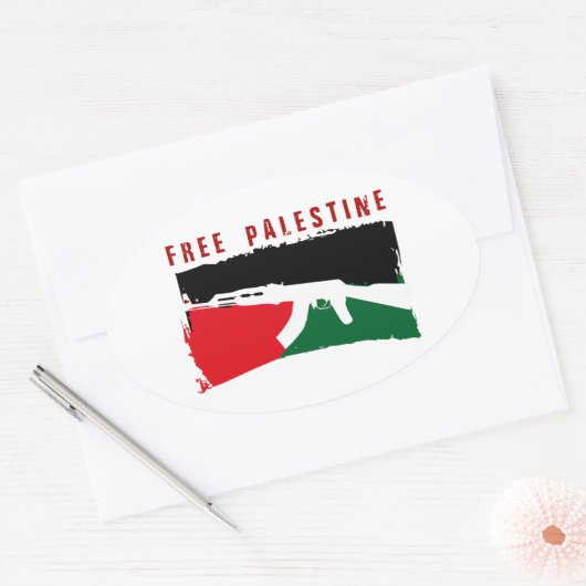 Red Palestina Ovale Sticker (Envelop)