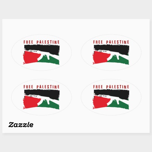 Red Palestina Ovale Sticker (Vel)