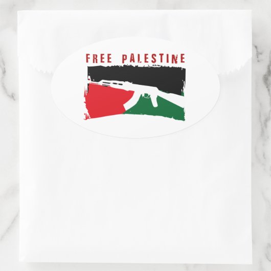 Red Palestina Ovale Sticker (Tas)