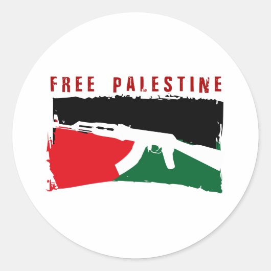 Red Palestina Ronde Sticker (Voorkant)
