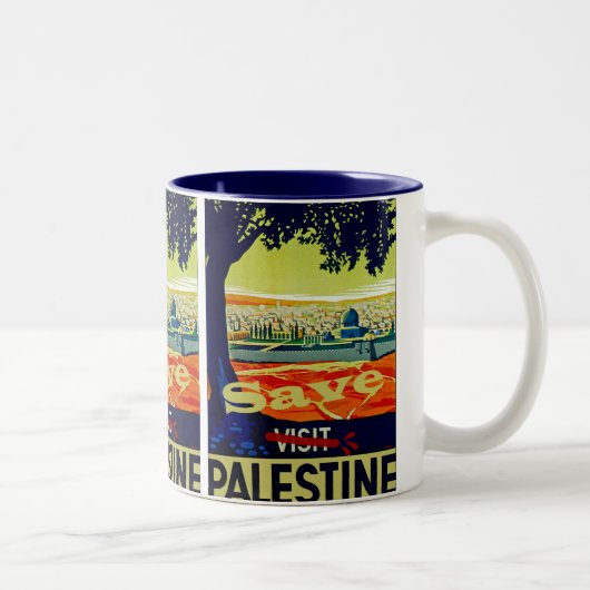 Red Palestina Tweekleurige Koffiemok (Rechts)