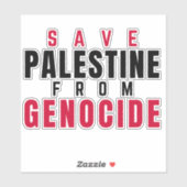 RED PALESTINA VAN GENOCIDE STICKER (Vel)