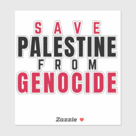 RED PALESTINA VAN GENOCIDE STICKER