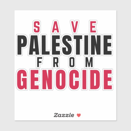 RED PALESTINA VAN GENOCIDE STICKER (Vel)
