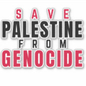 RED PALESTINA VAN GENOCIDE STICKER (Voorkant)